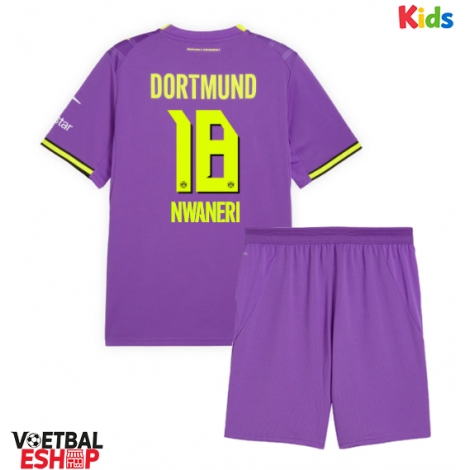 Borussia Dortmund Ethan Nwaneri #18 Derde tenue Kids 2026-27 Korte Mouw (+ Korte broeken)