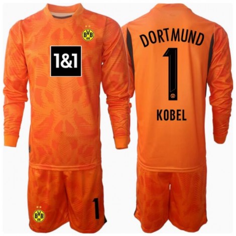 Borussia Dortmund Gregor Kobel #1 Keeper Derde tenue Kids 2024-25 Lange Mouw (+ Korte broeken)