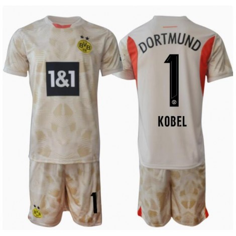 Borussia Dortmund Gregor Kobel #1 Keeper Thuis tenue Kids 2024-25 Korte Mouw (+ Korte broeken)