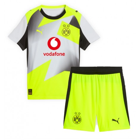 Borussia Dortmund Jobe Bellingham #7 Uit tenue Kids 2025-26 Korte Mouw (+ Korte broeken)