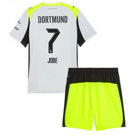 Borussia Dortmund Jobe Bellingham #7 Uit tenue Kids 2025-26 Korte Mouw (+ Korte broeken)