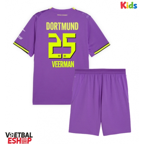 Borussia Dortmund Joey Veerman #25 Derde tenue Kids 2026-27 Korte Mouw (+ Korte broeken)