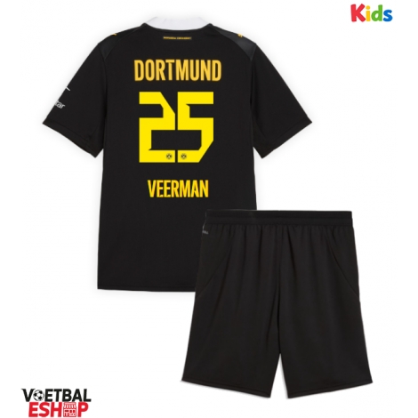 Borussia Dortmund Joey Veerman #25 Uit tenue Kids 2026-27 Korte Mouw (+ Korte broeken)