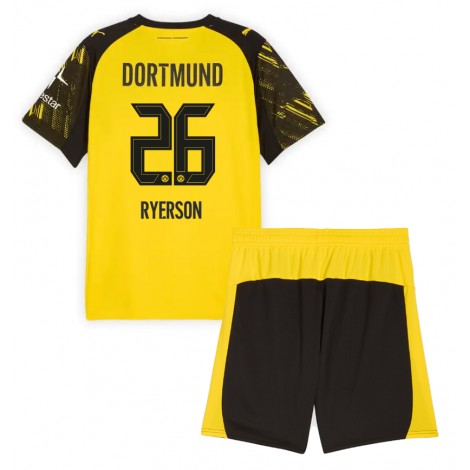 Borussia Dortmund Julian Ryerson #26 Thuis tenue Kids 2025-26 Korte Mouw (+ Korte broeken)