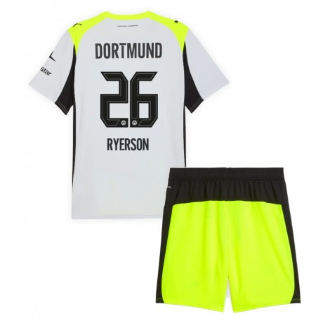 Borussia Dortmund Julian Ryerson #26 Uit tenue Kids 2025-26 Korte Mouw (+ Korte broeken)