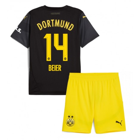 Borussia Dortmund Maximilian Beier #14 Uit tenue Kids 2024-25 Korte Mouw (+ Korte broeken)
