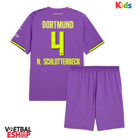 Borussia Dortmund Nico Schlotterbeck #4 Derde tenue Kids 2026-27 Korte Mouw (+ Korte broeken)