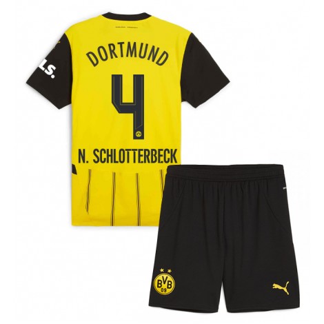 Borussia Dortmund Nico Schlotterbeck #4 Thuis tenue Kids 2024-25 Korte Mouw (+ Korte broeken)