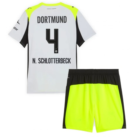 Borussia Dortmund Nico Schlotterbeck #4 Uit tenue Kids 2025-26 Korte Mouw (+ Korte broeken)