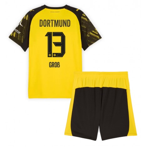 Borussia Dortmund Pascal Gross #13 Thuis tenue Kids 2025-26 Korte Mouw (+ Korte broeken)