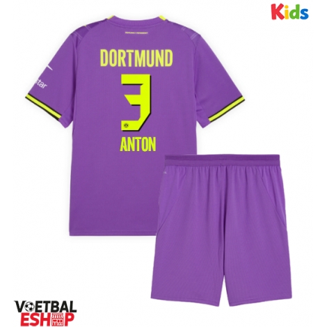 Borussia Dortmund Waldemar Anton #3 Derde tenue Kids 2026-27 Korte Mouw (+ Korte broeken)