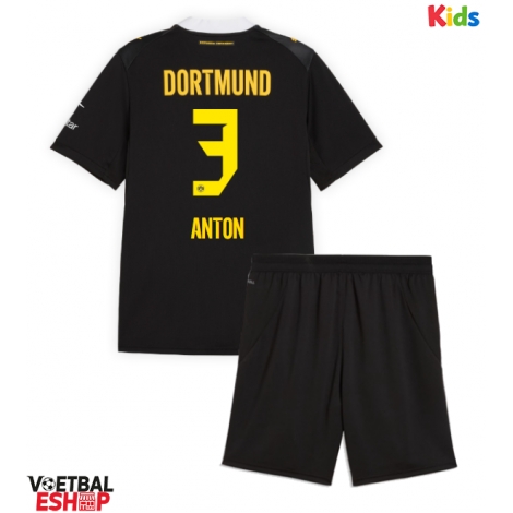 Borussia Dortmund Waldemar Anton #3 Uit tenue Kids 2026-27 Korte Mouw (+ Korte broeken)