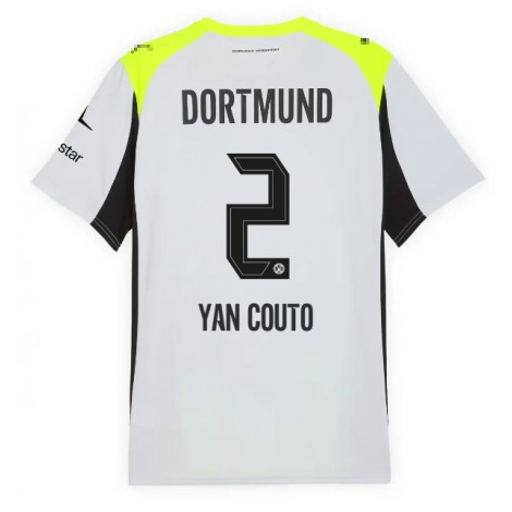 Borussia Dortmund Yan Couto #2 Uit tenue 2025-26 Korte Mouw