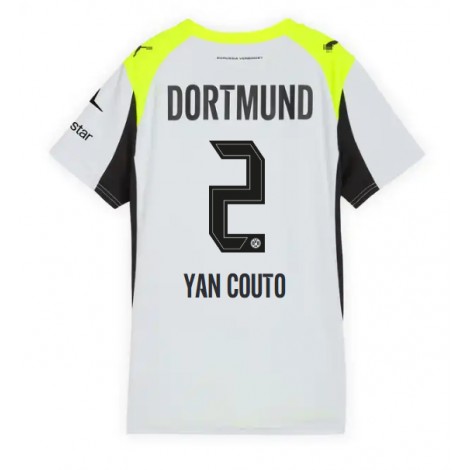 Borussia Dortmund Yan Couto #2 Uit tenue Dames 2025-26 Korte Mouw