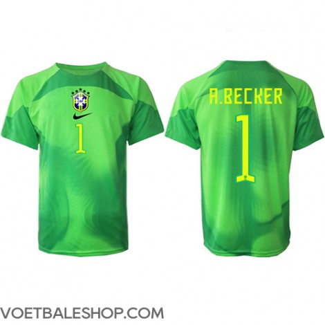 Brazilië Alisson Becker #1 Keeper Uit tenue WK 2022 Korte Mouw