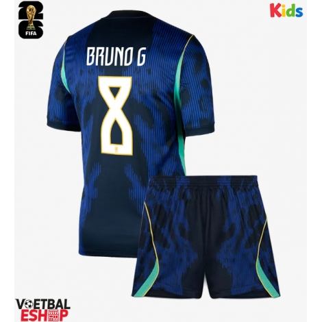 Brazilië Bruno Guimaraes #8 Uit tenue Kids WK 2026 Korte Mouw (+ Korte broeken)