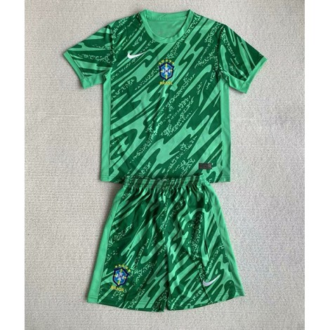 Brazilië Keeper Thuis tenue Kids Copa America 2024 Korte Mouw (+ Korte broeken)