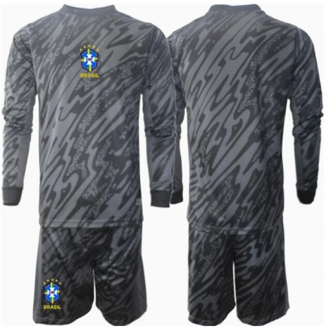Brazilië Keeper Uit tenue Kids Copa America 2024 Lange Mouw (+ Korte broeken)