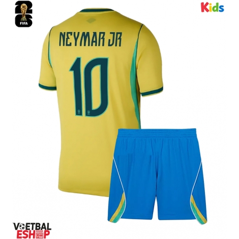 Brazilië Neymar Jr #10 Thuis tenue Kids WK 2026 Korte Mouw (+ Korte broeken)