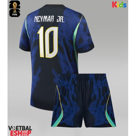 Brazilië Neymar Jr #10 Uit tenue Kids WK 2026 Korte Mouw (+ Korte broeken)