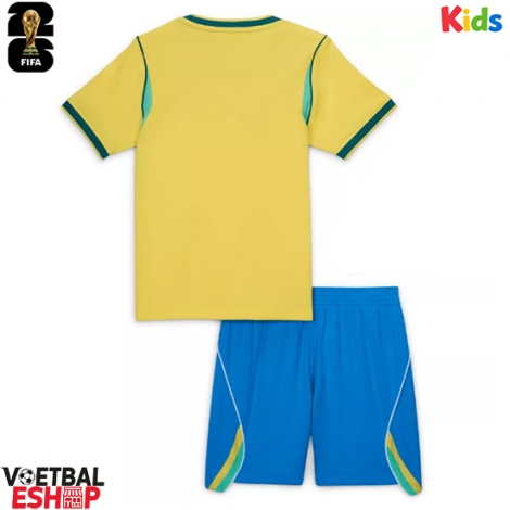 Brazilië Thuis tenue Kids WK 2026 Korte Mouw (+ Korte broeken)