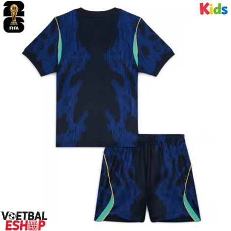 Brazilië Uit tenue Kids WK 2026 Korte Mouw (+ Korte broeken)
