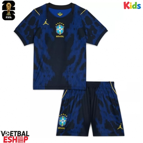 Brazilië Uit tenue Kids WK 2026 Korte Mouw (+ Korte broeken)