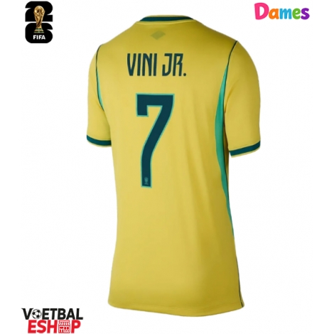 Brazilië Vinicius Junior #7 Thuis tenue Dames WK 2026 Korte Mouw