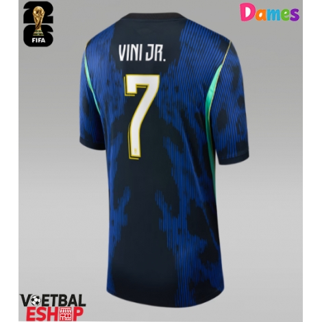 Brazilië Vinicius Junior #7 Uit tenue Dames WK 2026 Korte Mouw