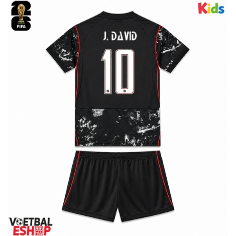 Canada Jonathan David #10 Uit tenue Kids WK 2026 Korte Mouw (+ Korte broeken)