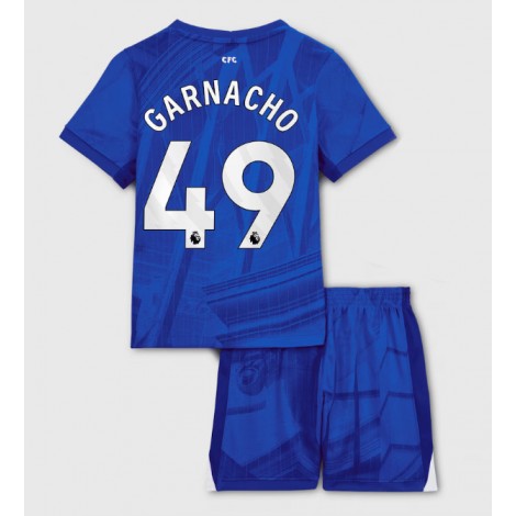 Chelsea Alejandro Garnacho #49 Thuis tenue Kids 2025-26 Korte Mouw (+ Korte broeken)