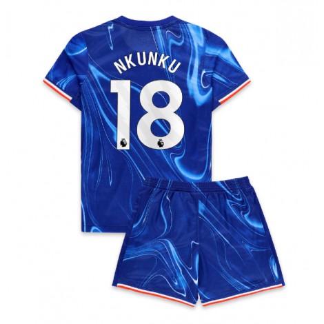 Chelsea Christopher Nkunku #18 Thuis tenue Kids 2024-25 Korte Mouw (+ Korte broeken)