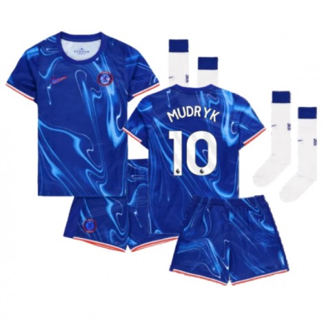 Chelsea Mykhailo Mudryk #10 Thuis tenue Kids 2024-25 Korte Mouw (+ Korte broeken)