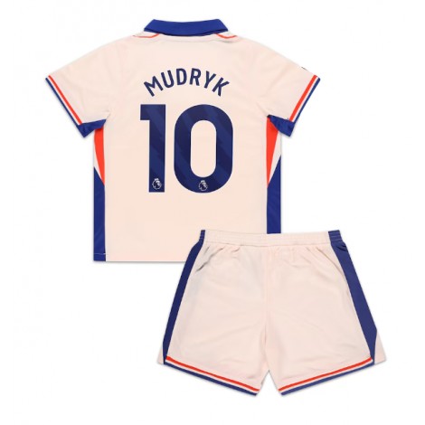 Chelsea Mykhailo Mudryk #10 Uit tenue Kids 2024-25 Korte Mouw (+ Korte broeken)