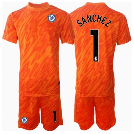 Chelsea Robert Sanchez #1 Keeper Thuis tenue Kids 2024-25 Korte Mouw (+ Korte broeken)