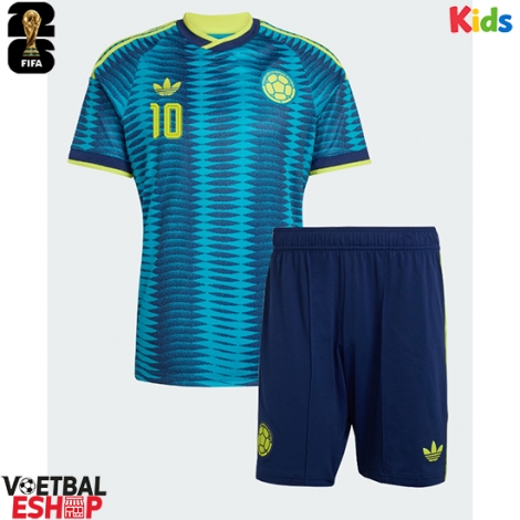 Colombia James Rodriguez #10 Uit tenue Kids WK 2026 Korte Mouw (+ Korte broeken)