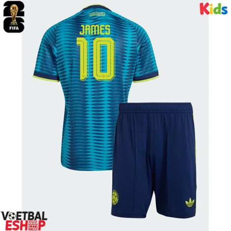 Colombia James Rodriguez #10 Uit tenue Kids WK 2026 Korte Mouw (+ Korte broeken)