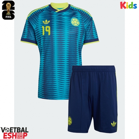 Colombia Rafael Santos Borre #19 Uit tenue Kids WK 2026 Korte Mouw (+ Korte broeken)