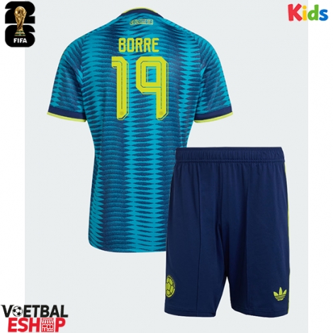 Colombia Rafael Santos Borre #19 Uit tenue Kids WK 2026 Korte Mouw (+ Korte broeken)