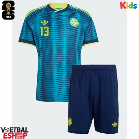 Colombia Yerry Mina #13 Uit tenue Kids WK 2026 Korte Mouw (+ Korte broeken)