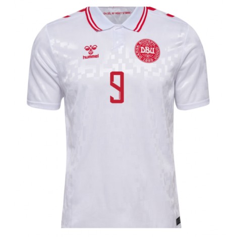 Denemarken Rasmus Hojlund #9 Uit tenue EK 2024 Korte Mouw Denemarken Rasmus Hojlund #9 Uit tenue EK 2024 Korte Mouw
