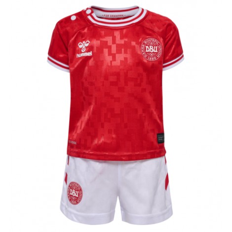 Denemarken Thuis tenue Kids EK 2024 Korte Mouw (+ Korte broeken)