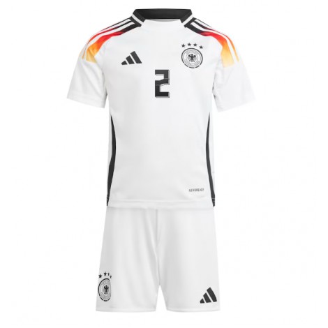 Duitsland Antonio Rudiger #2 Thuis tenue Kids EK 2024 Korte Mouw (+ Korte broeken)