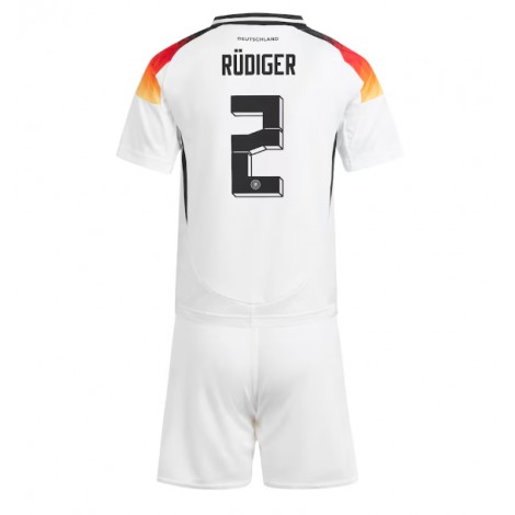 Duitsland Antonio Rudiger #2 Thuis tenue Kids EK 2024 Korte Mouw (+ Korte broeken)