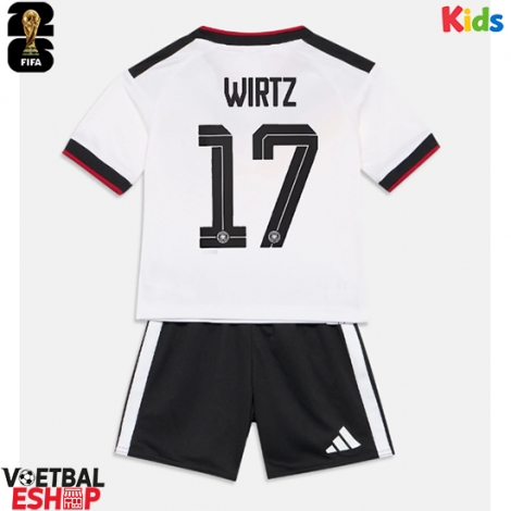 Duitsland Florian Wirtz #17 Thuis tenue Kids WK 2026 Korte Mouw (+ Korte broeken)