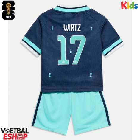 Duitsland Florian Wirtz #17 Uit tenue Kids WK 2026 Korte Mouw (+ Korte broeken)