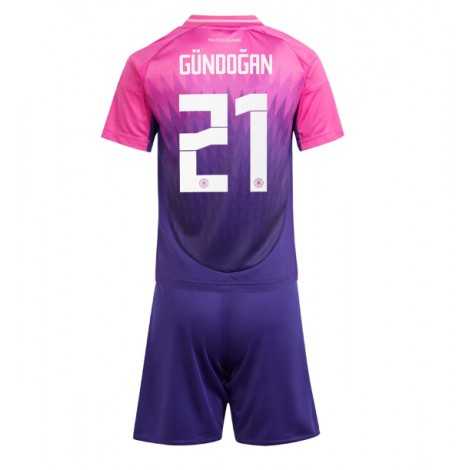 Duitsland Ilkay Gundogan #21 Uit tenue Kids EK 2024 Korte Mouw (+ Korte broeken)