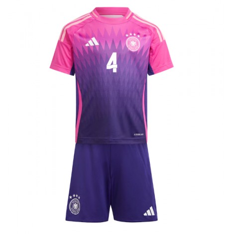 Duitsland Jonathan Tah #4 Uit tenue Kids EK 2024 Korte Mouw (+ Korte broeken)