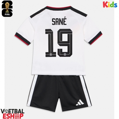 Duitsland Leroy Sane #19 Thuis tenue Kids WK 2026 Korte Mouw (+ Korte broeken)