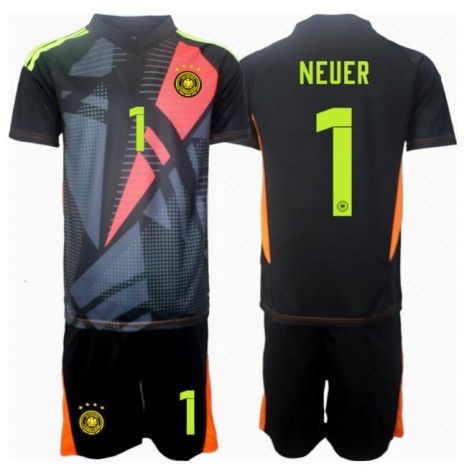 Duitsland Manuel Neuer #1 Keeper Thuis tenue Kids EK 2024 Korte Mouw (+ Korte broeken)